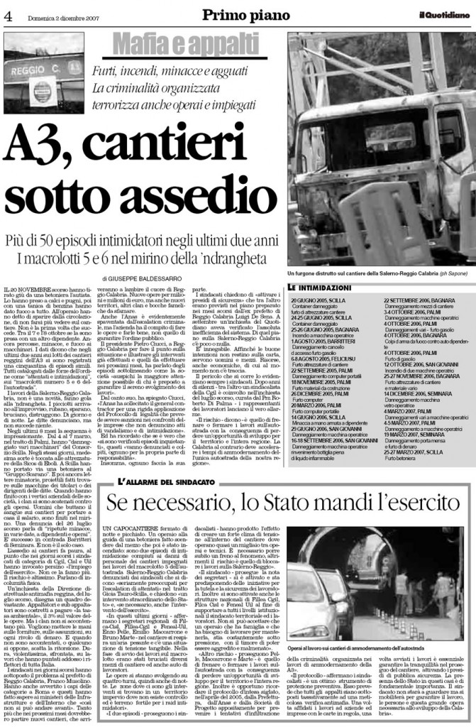 A3, cantieri sotto assedio