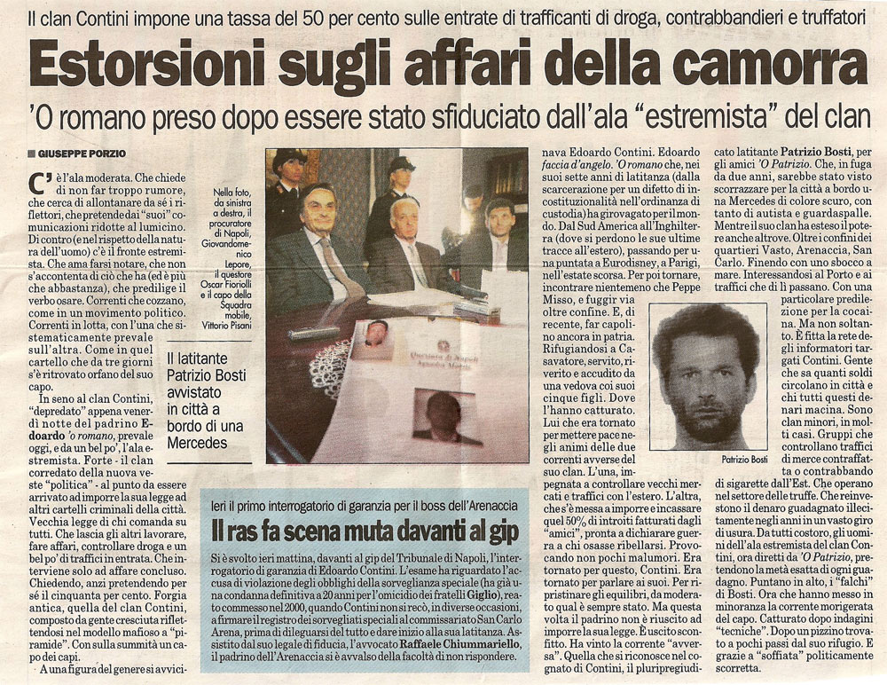 Estorsioni sugli affari della Camorra