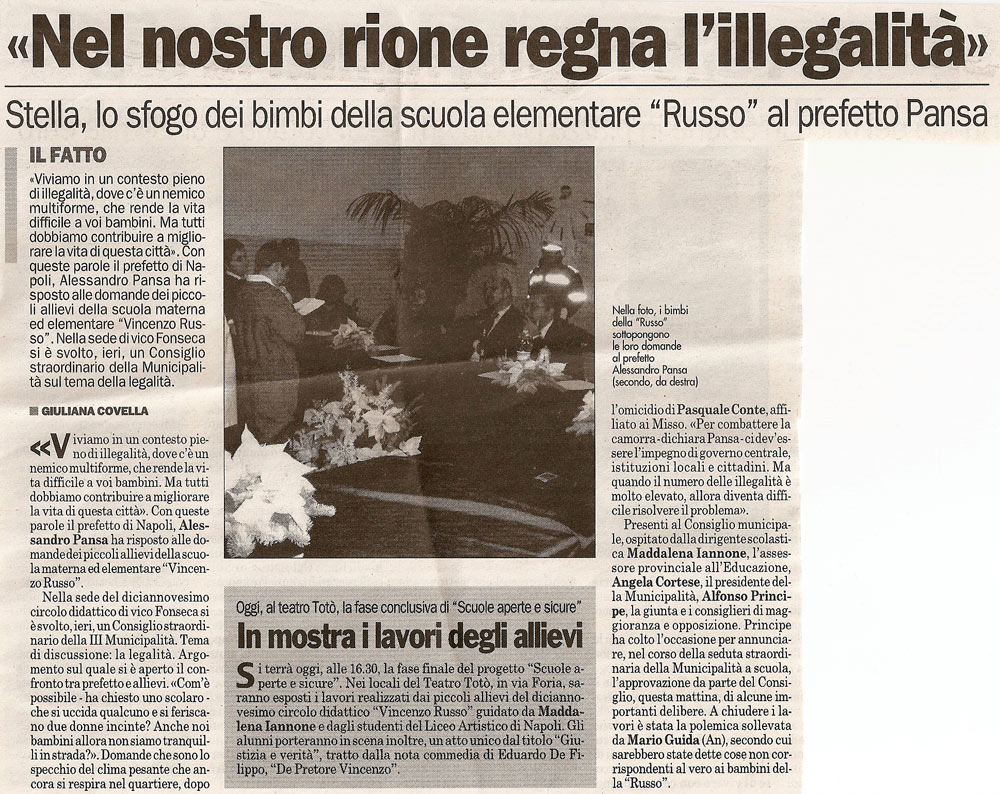 Nel nostro rione regna la legalità