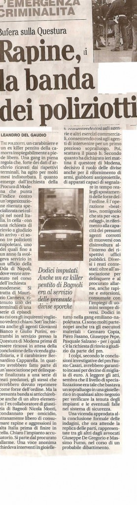 Rapine, la banda dei poliziotti
