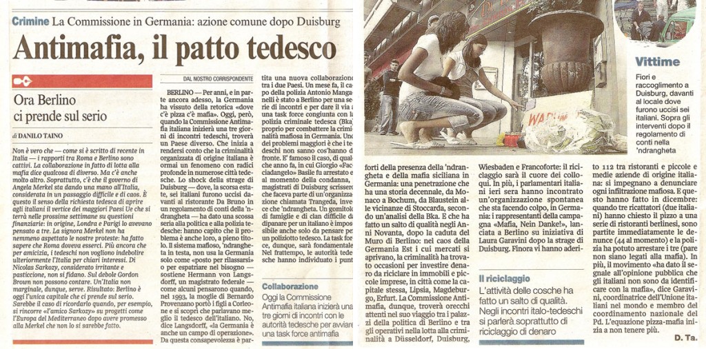 Antimafia, il patto tedesco