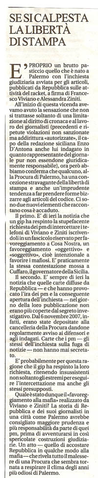 Se si calpesta la libertà di stampa