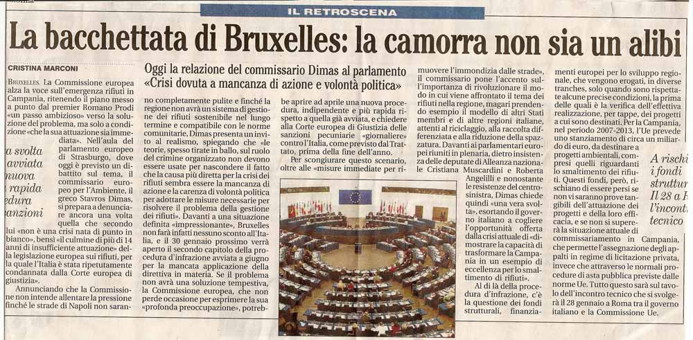 La bacchetta di Bruxelles: la camorra non sia un alibi