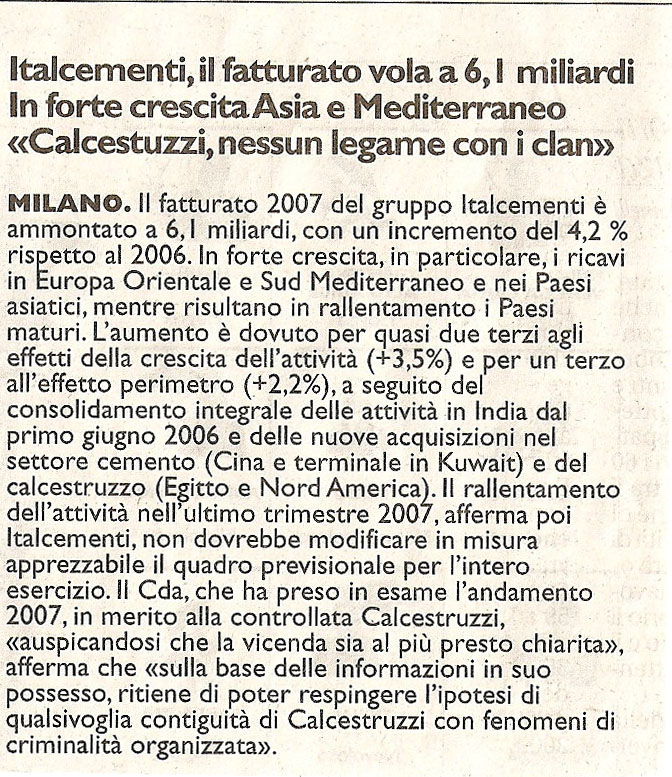 Italcementi, il fatturato vola a 6,1 miliardi