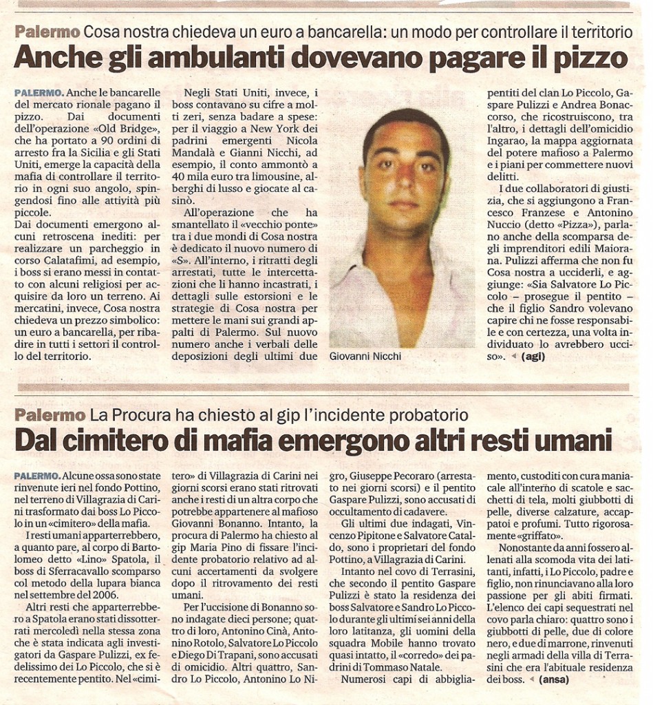 Anche gli ambulanti devono pagare il pizzo