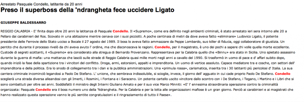 Preso il superboss della ‘ndrangheta fece uccidere Ligato