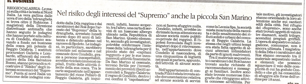 Nel risiko degli interessi del “Supremo” anche la piccola San Marino