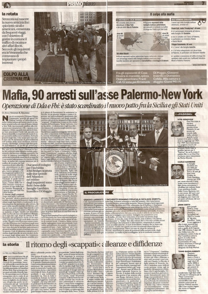 Mafia, 90 arresti sull’asse Palermo-New York