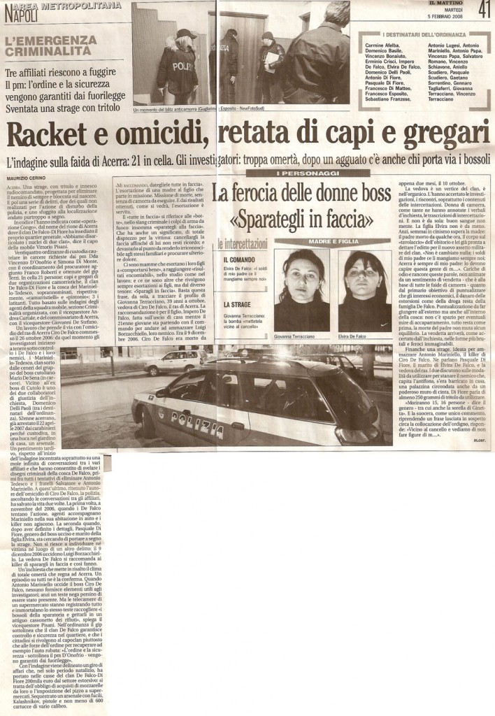 Racket e omicidi, retata di capi e gregari