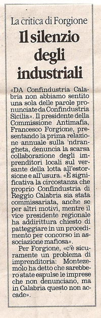 Il silenzio degli industriali