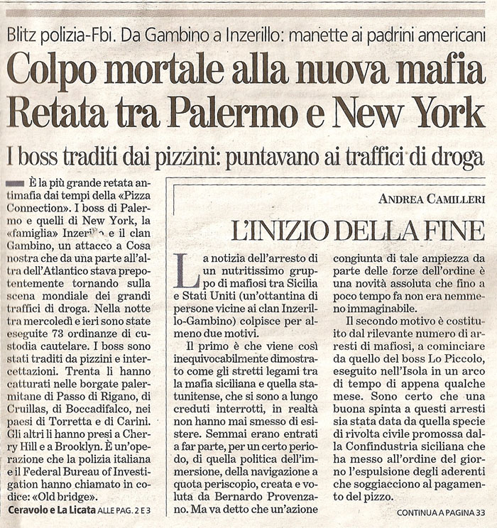 Colpo mortale alla nuova mafia. Retata tra Palermo New York
