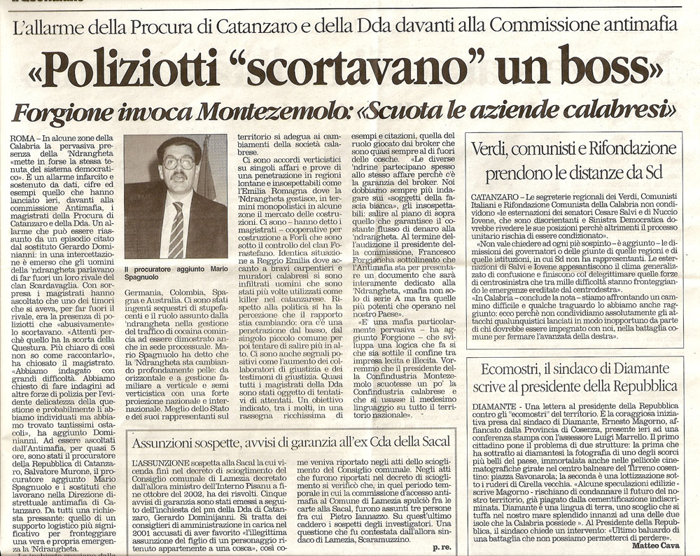 Poliziotti “scortavano” un boss