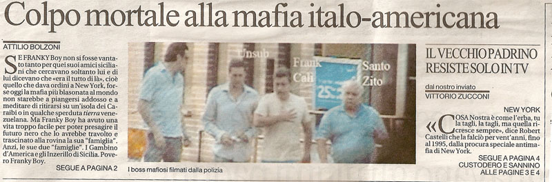 Colpo mortale alla mafia italo-americana