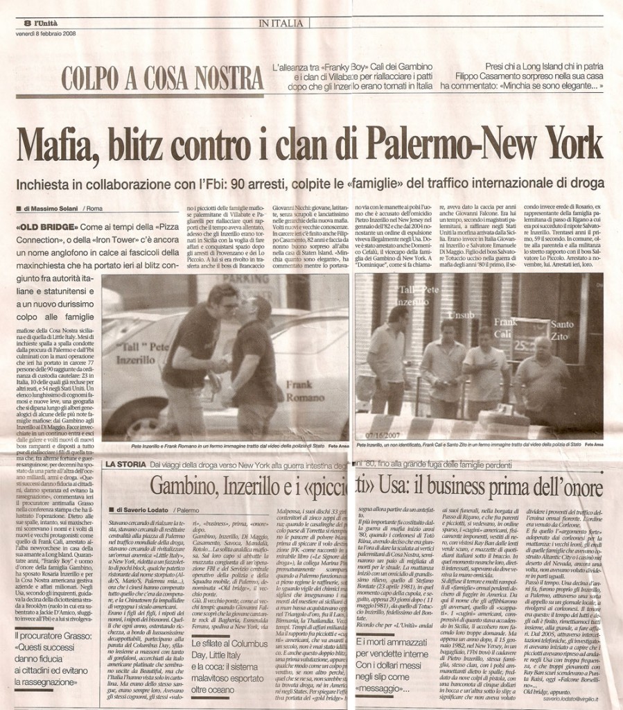 Mafia, blitz contro i clan di Palermo-New York