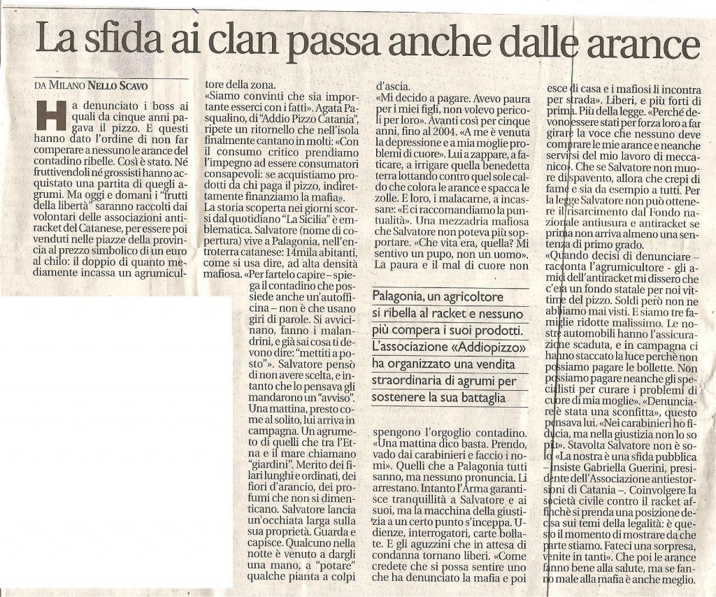 La sfida ai clan passa anche dalle arance