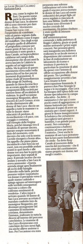 San Luca la rinascita parte da una «Rosa»