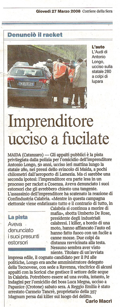 Imprenditore ucciso a fucilate