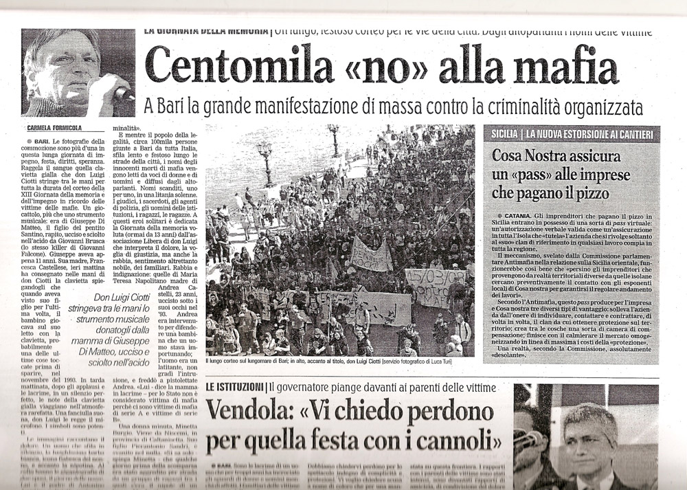 Centomila «no» alla mafia