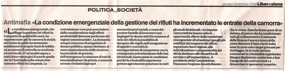 La condizione emergenziale della gestione dei rifiuti