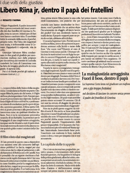 Libero Riina jr, dentro il papà dei fratellini