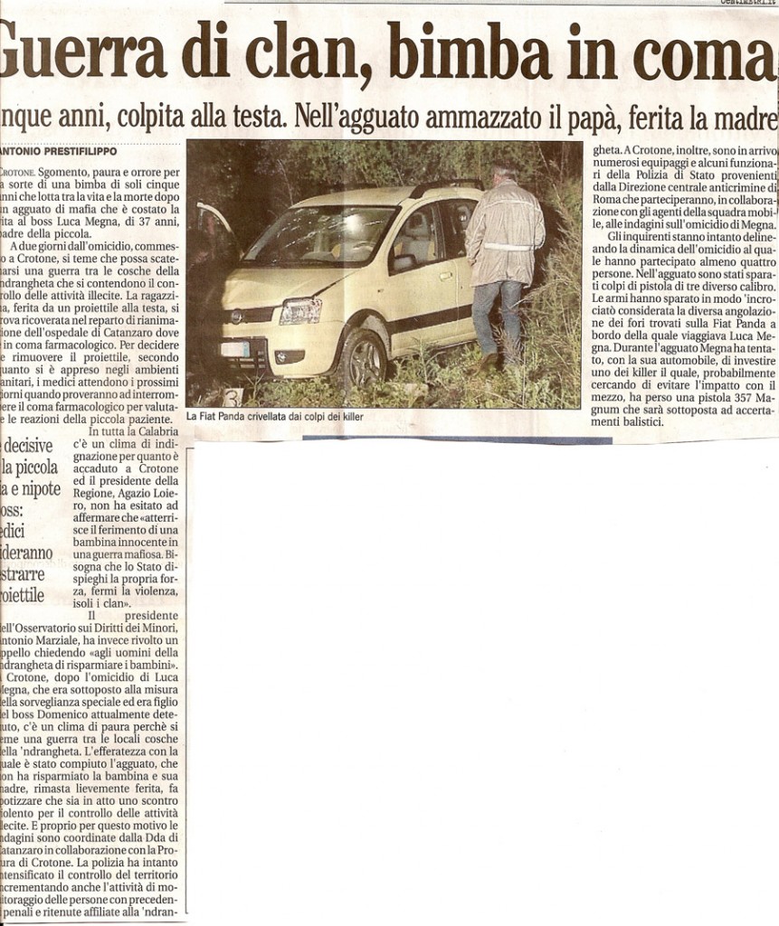 Guerra di clan, bimba in coma