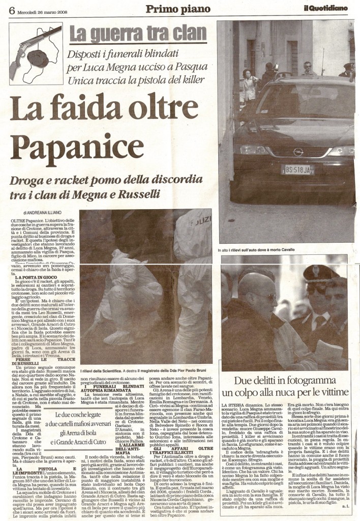 La faida oltre Papanice