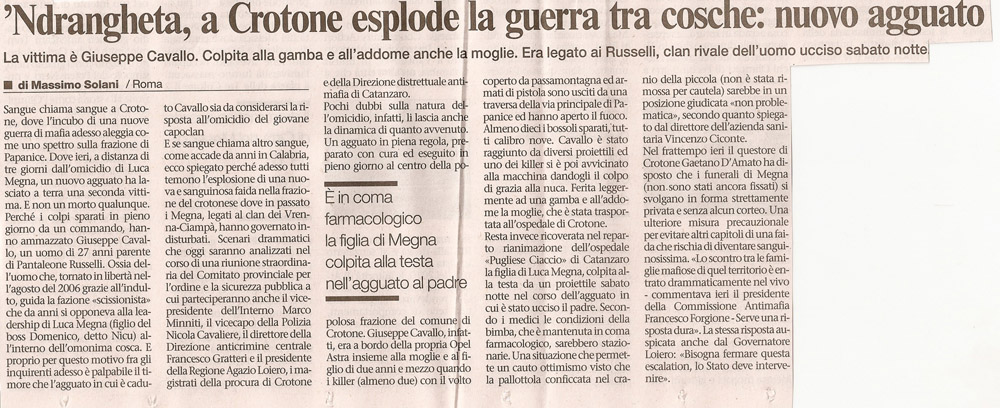 ‘Ndrangheta, a Crotone esplode la guerra tra cosche: nuovo agguato