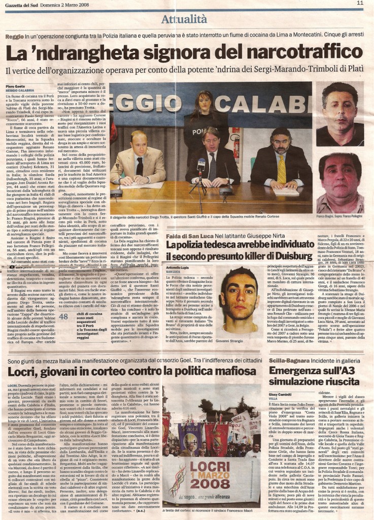 La ‘ndrangheta signora del narcotraffico