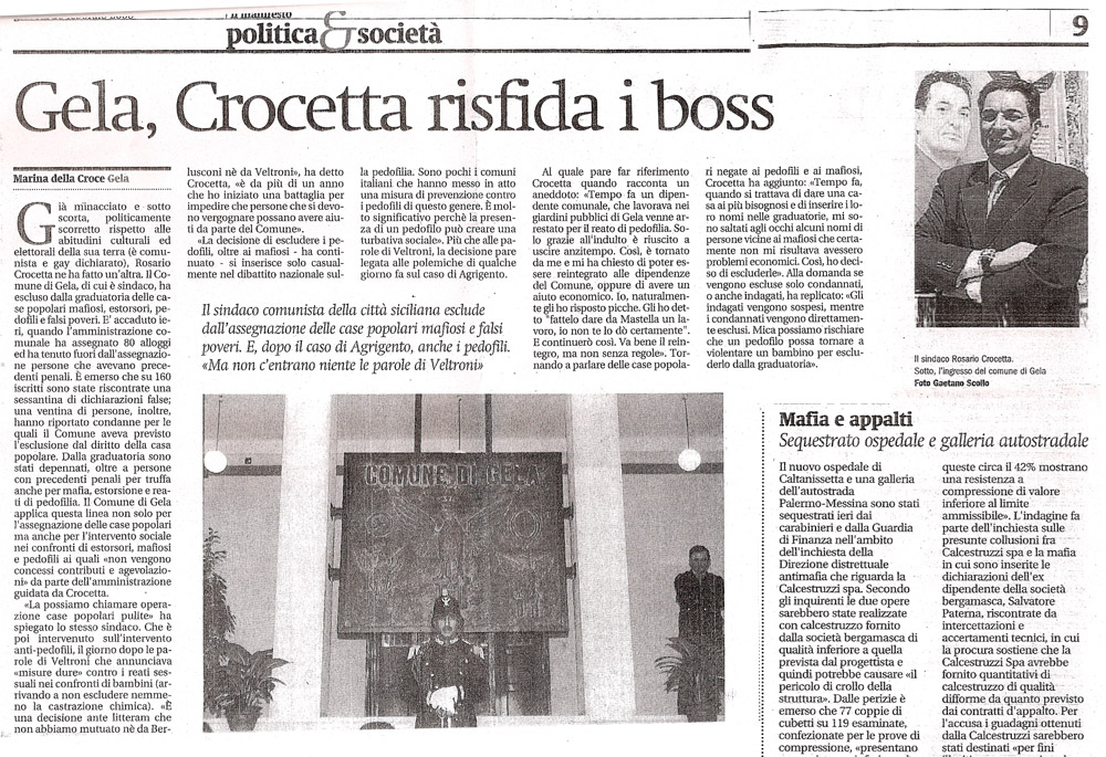 Gela, Crocetta risfida i boss