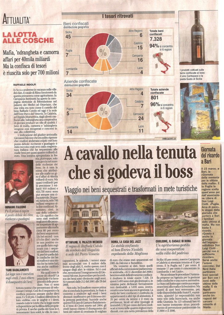 A cavallo nella tenuta che si godeva il boss