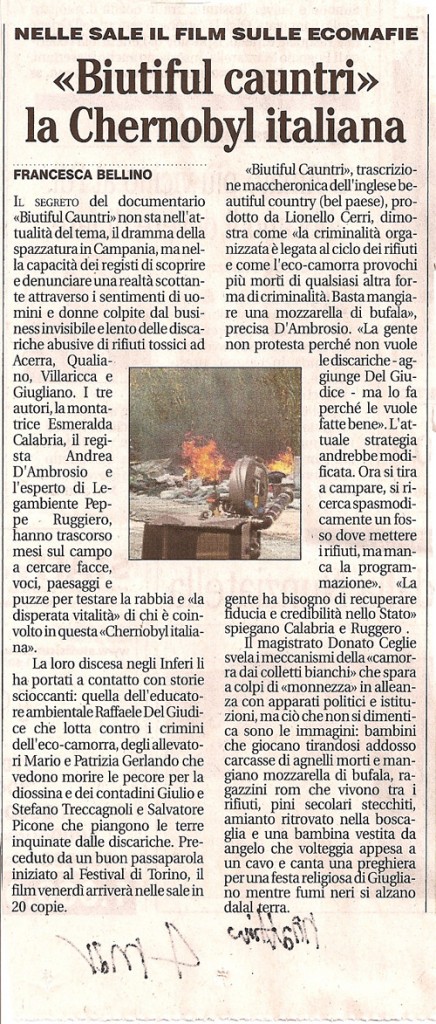 «Biutiful Cauntri» la Chernobyl italiana
