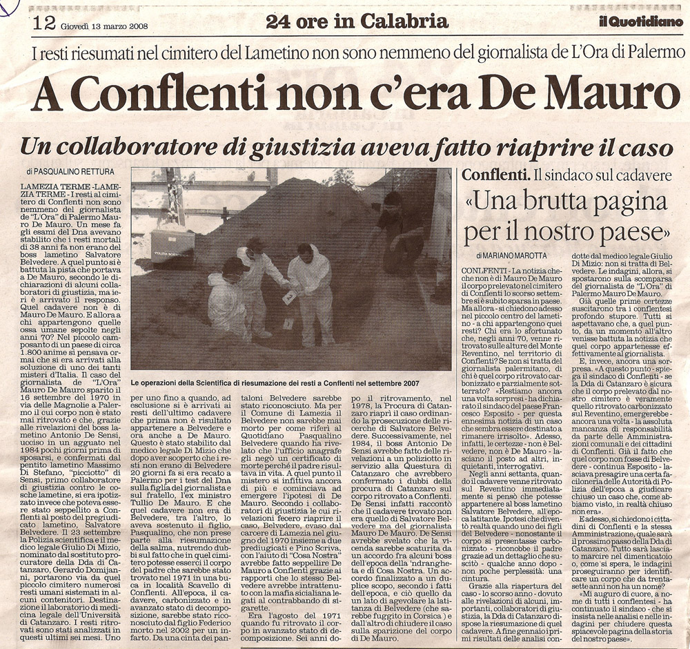 A Conflenti non c’era De Mauro