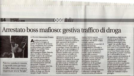 Arrestato boss mafioso: gestiva traffico di droga