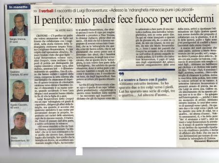 Pentito: mio padre fece fuoco per uccidermi