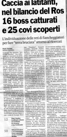 Caccia ai latitanti, nel bilancio dei Ros 16 boss catturati e 25 covi scoperti