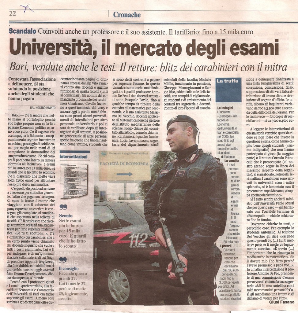 Università, il mercato degli esami