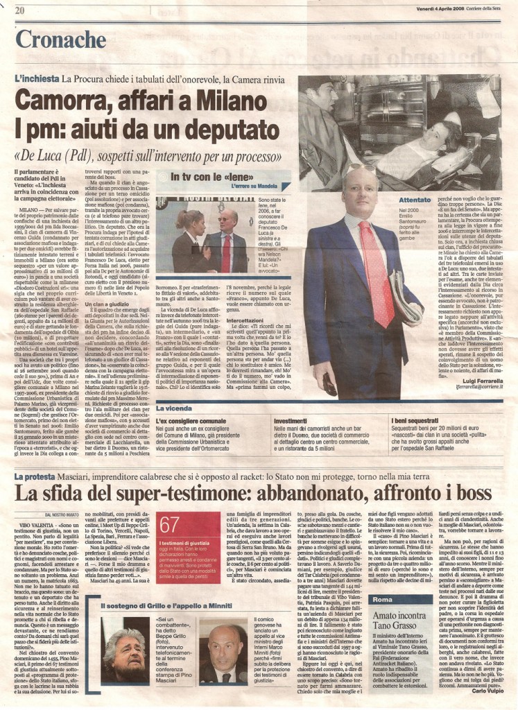 Camorra, affari a Milano. I pm: aiuti da un deputato