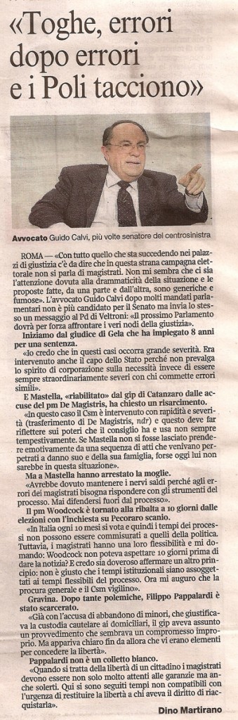 Toghe, errori dopo errori, e i Poli tacciono