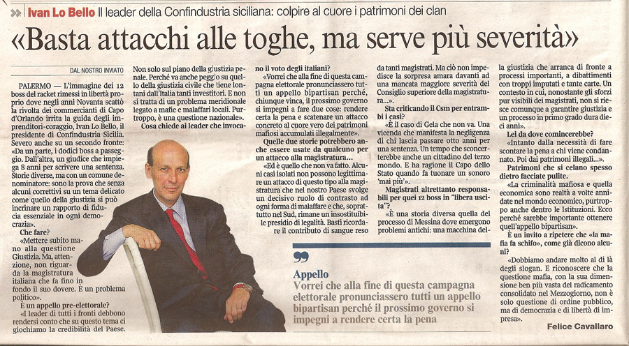 «Basta attacchi alle toghe, ma serve più severità»