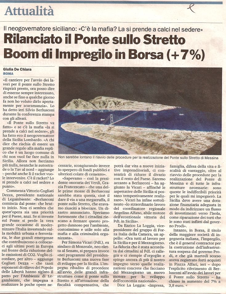 Rilanciato il ponte sullo Stretto