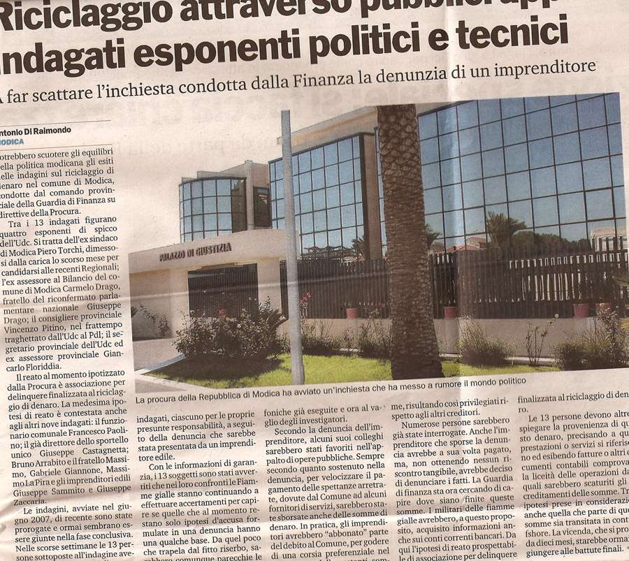 Riciclaggio attraverso pubblici appalti