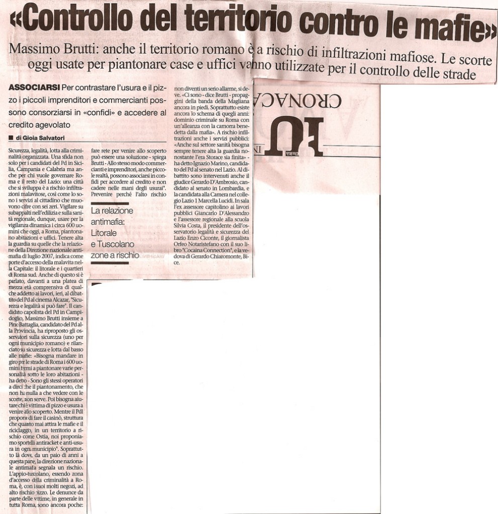 Controllo del territorio contro le mafie