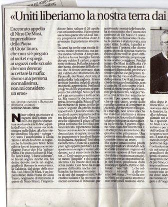 Uniti liberiamo la nostra terra dai clan