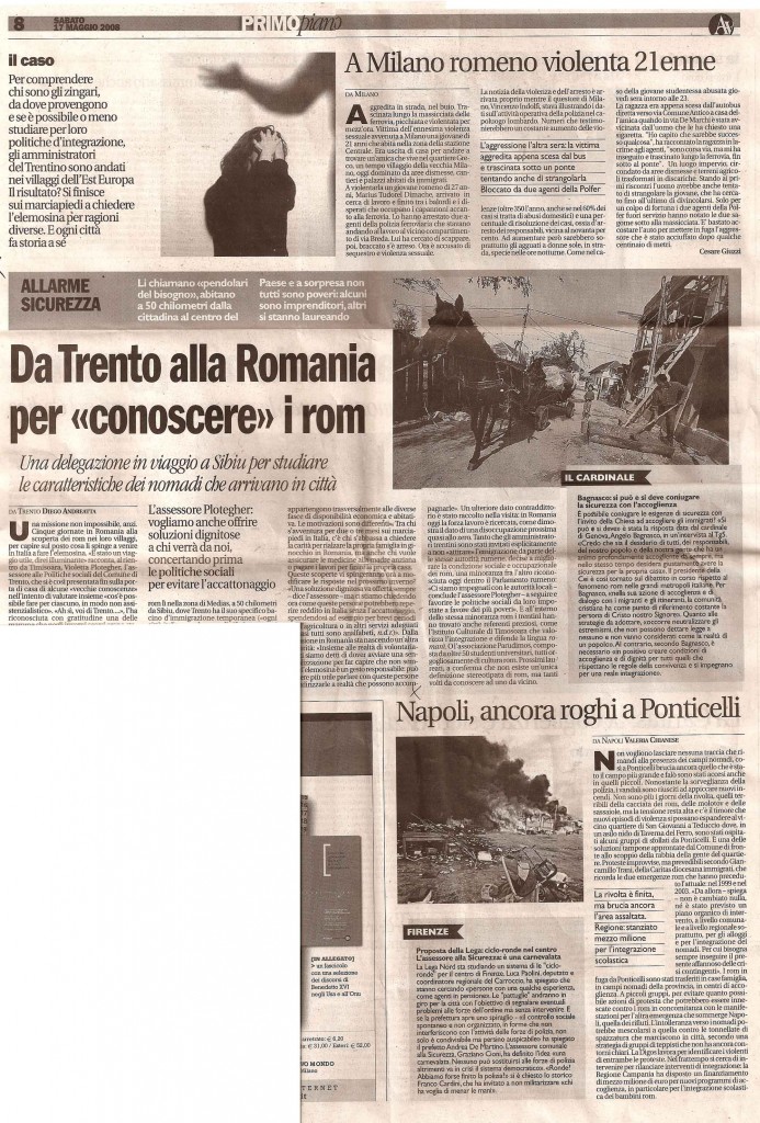 Da trento alla Romania per ‘conoscere’ i rom