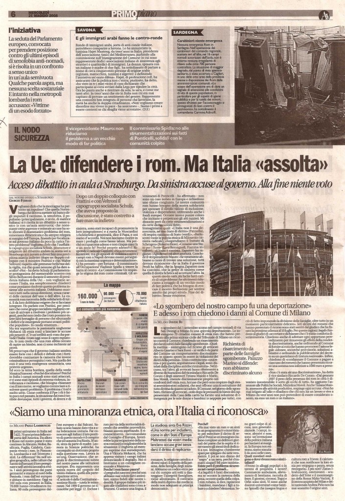 La Ue: difendere i rom. Ma l’Italia assolta