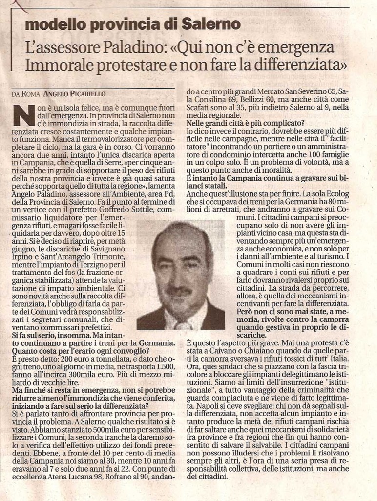 Qui non c’è emergenza, immorale protestare e non fare la differenziata