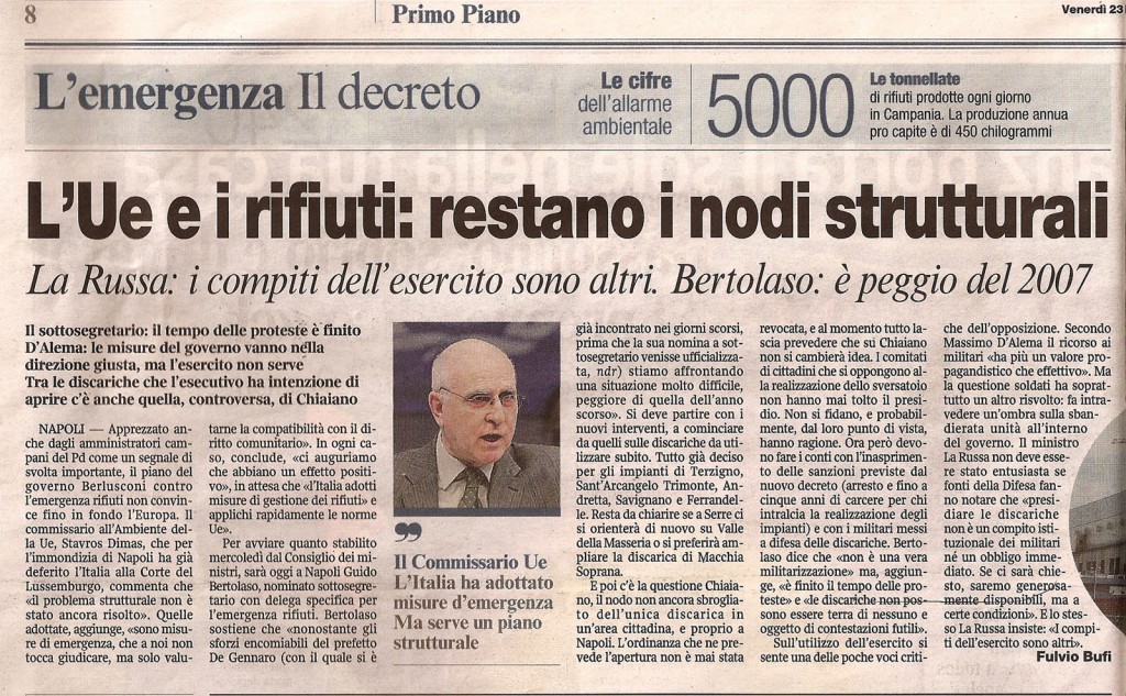 L’Ue e i rifiuti: restano i nodi strutturali