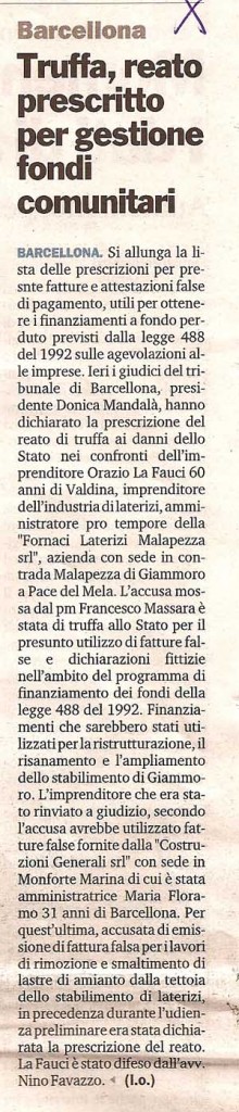 Truffa, reato prescritto per gestione di fondi comunitari