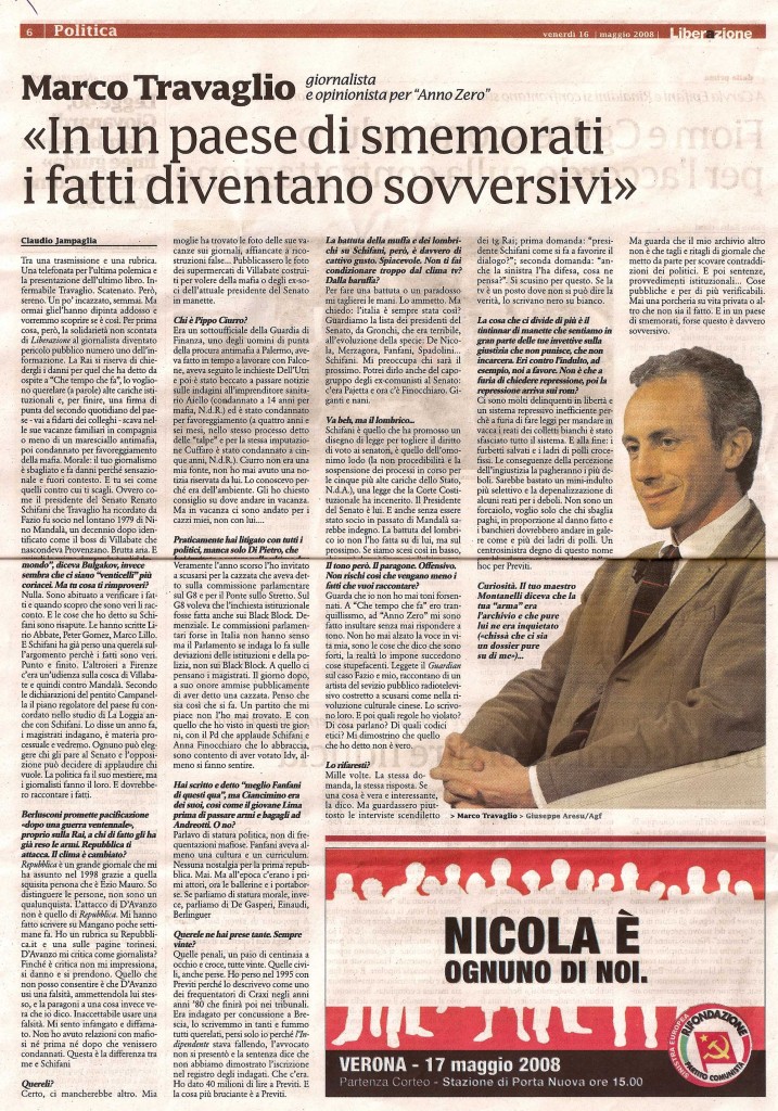 «In un paese di smemorati i fatti diventano sovversivi»