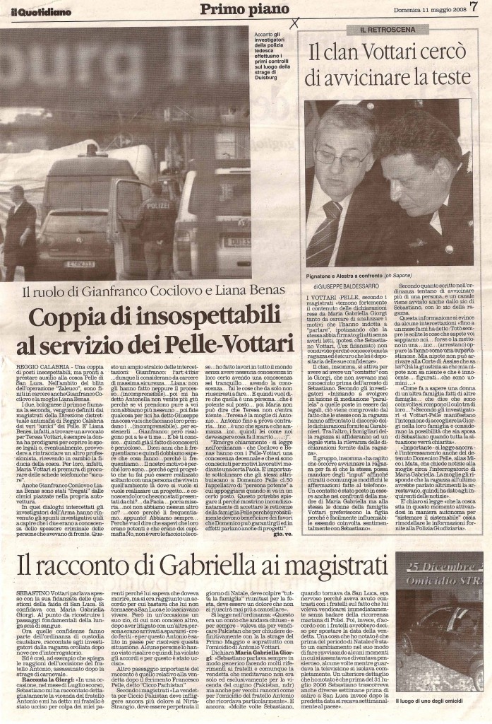 Coppia di insospettabili al servizio dei Pelle-Vottari